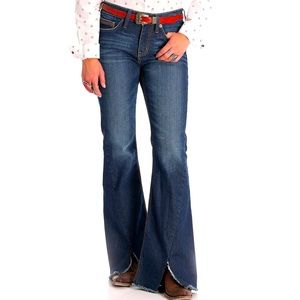 Women's Cruel Girl Hannah Dark Wash Flare Jean 27/3 XLong